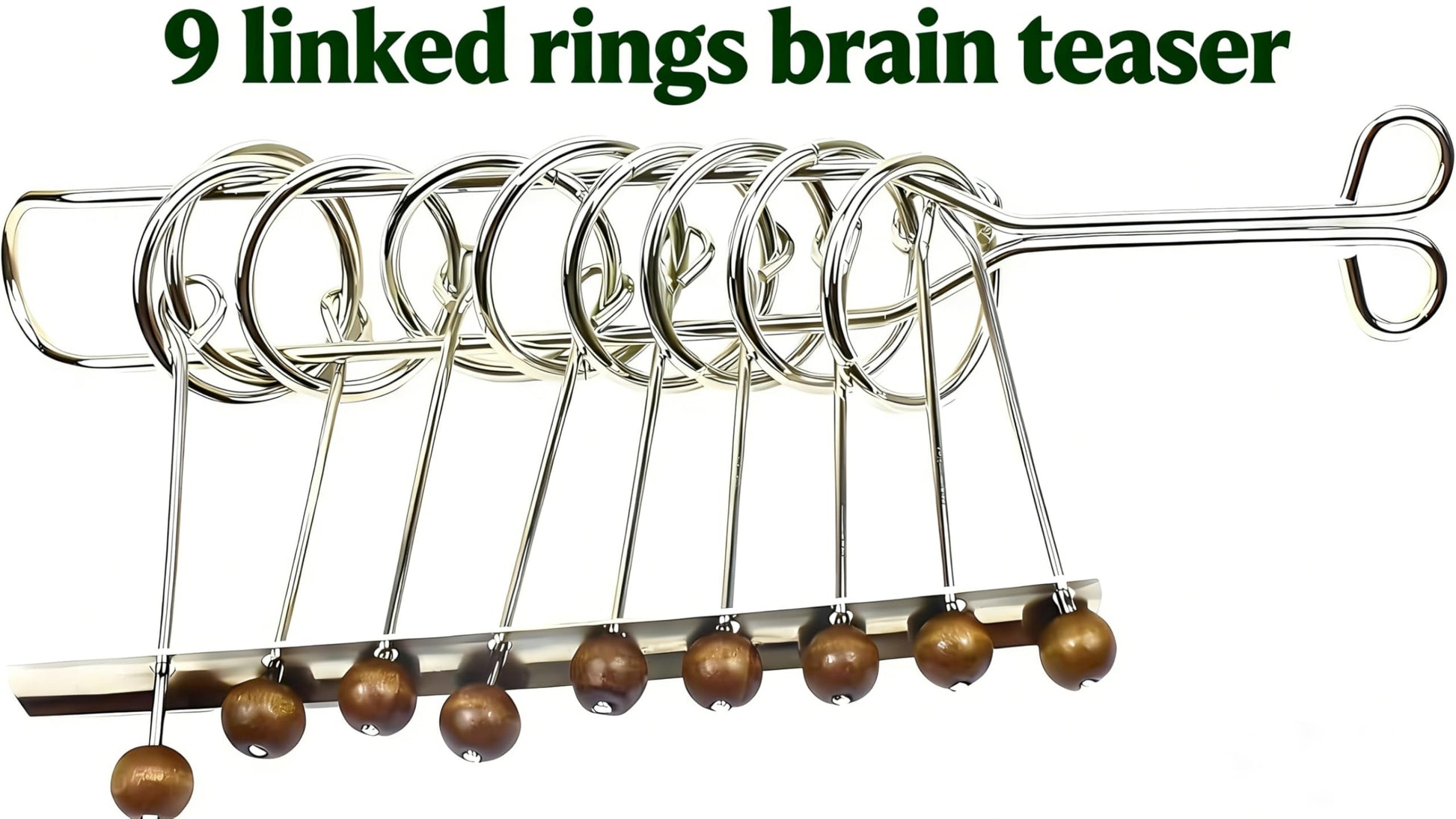 MAGIKON Traditional Brain Teaser, Classical Metal Chinese 9 Rings Puzzle