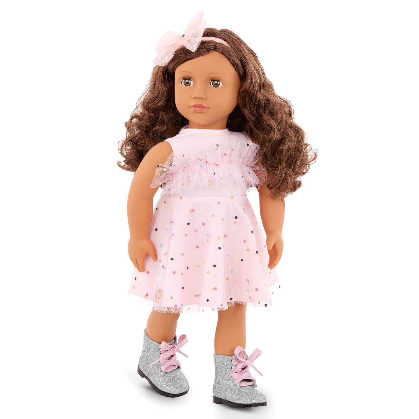 Our Generation - 18-inch Doll Clothes - Confetti-Print Party Dress - Headband & Boots Accessories - Pretend Play - Toys for Kids Ages 3 Years & Older