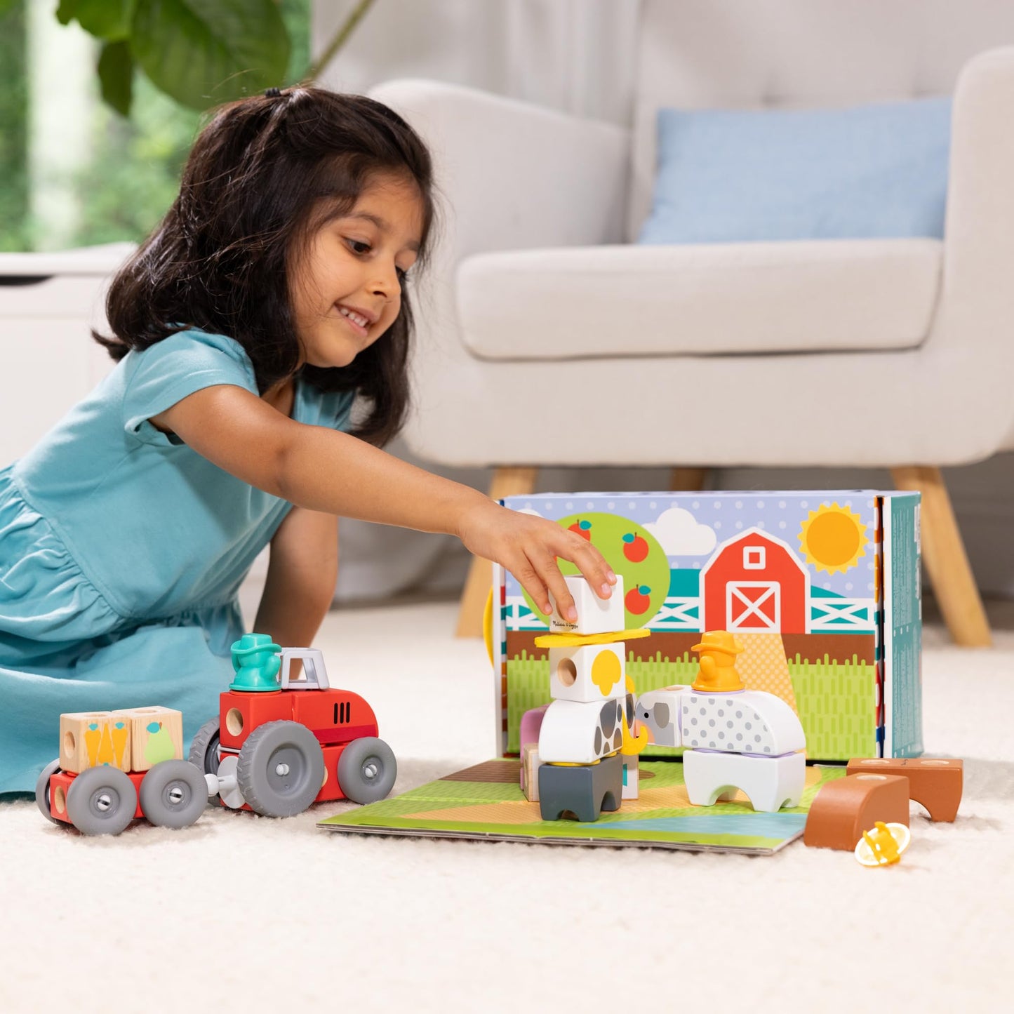 Melissa & Doug Blockables Farm & Farm Friends 2-Pack Bundle Set