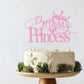 Dcokska Birthday Princess Cake Topper, Pink, Glitter Crown-