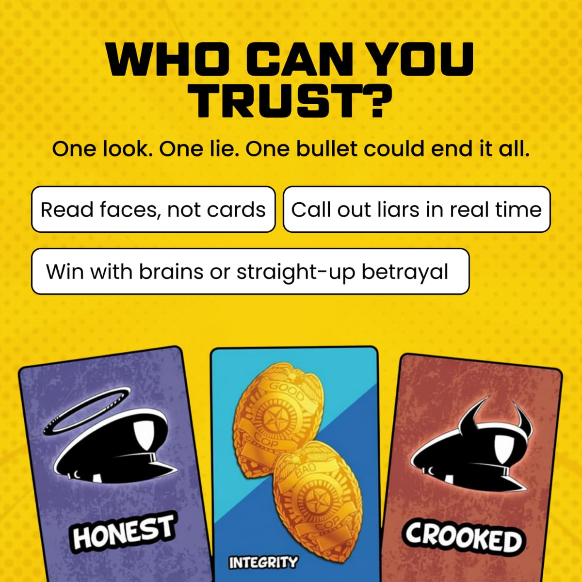 Pull the Pin Games Good Cop Bad Cop - Board Games & Card Games for Epic Fun - Hidden Identity Party Card Game - Fast-Paced Social Deduction - Easy