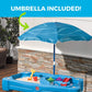 Step2 Cascading Cove Sand and Water Table, Kids Activity Sensory Playset, Comes with Umbrella, Summer Outdoor Toys, 7 Piece Toy Accessories,