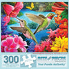 Bits and Pieces - Large 300 Piece Jigsaw Puzzle for Adults - Hummingbird Feasting Jigsaw Puzzle by Artist Larry Jones, Completed Puzzle Size: 18" x