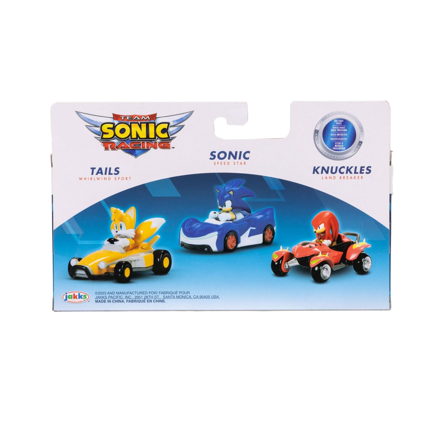 Sonic the Hedgehog 1:64 Die-cast Vehicles 3-Pack Knuckles, Sonic and Tails. Ages 3+ (Officially licensed by Sega)