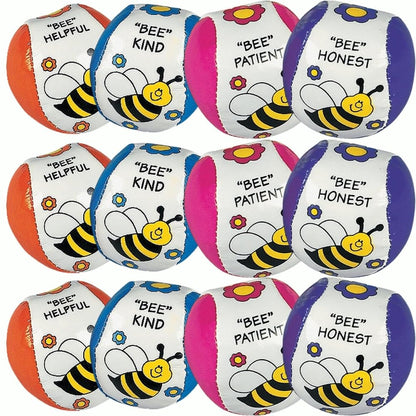 Fun Express Bee Your Best Kick Balls - 12 Pieces - Educational and Learning Activities for Kids