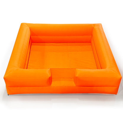 OZIS 10FT Ball Pit Inflatable Foam Pit with Built-in Blower, Portable Foam Party Pit for Indoor/Outdoor Activities Easy to Setup (Orange)