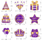 WINPOGEE Purple Gold 9pcs Birthday Decorations Honeycomb Centerpieces for Women Men Happy Birthday Table Topper Decor