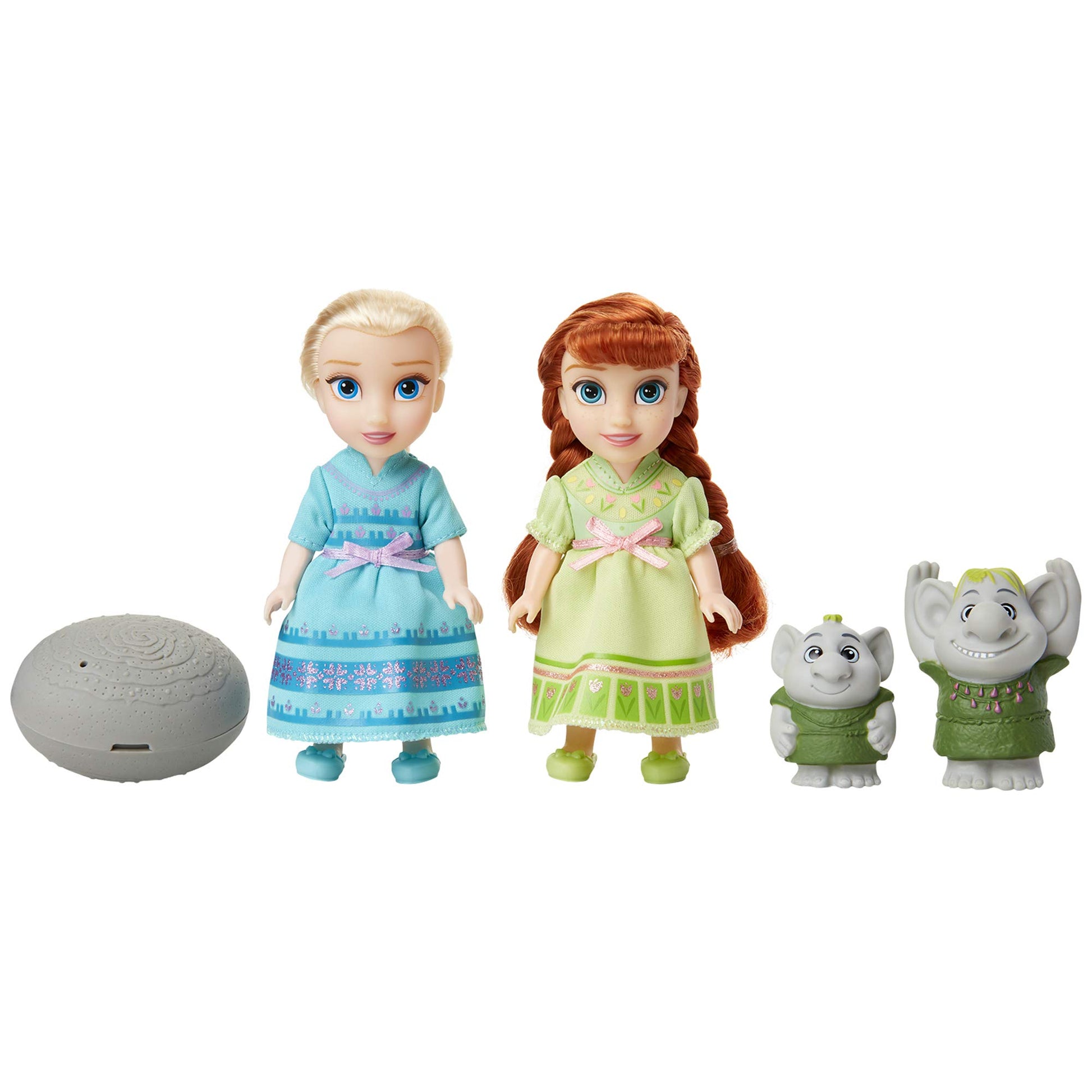 Disney Frozen Petite Anna & Elsa Dolls with Surprise Trolls Gift Set, Each Doll is Approximately 6 inches Tall - Includes 2 Troll Friends! Perfect for