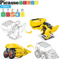 PicassoTiles Dinosaur Robot Solar Powered STEM Unique Transformation Renewable Sun Energy Educational Learning Engineering Building Toy 3-in-1 Science