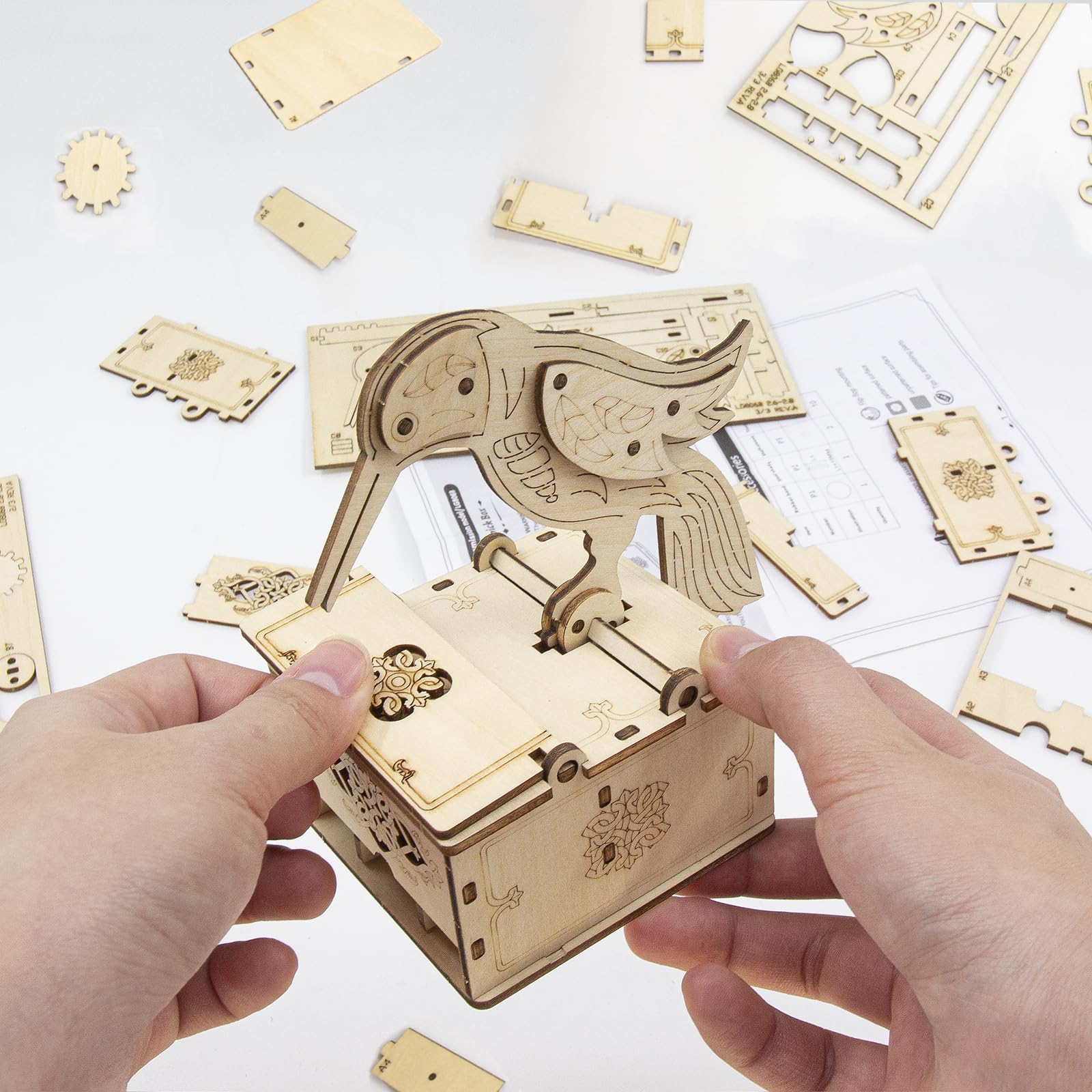 3D Wooden Puzzles for Adults,Wooden Toothpick for Child and Adult,Model Building Kit,Educational Brain Teaser,Unique Gift for Kids and Friends on