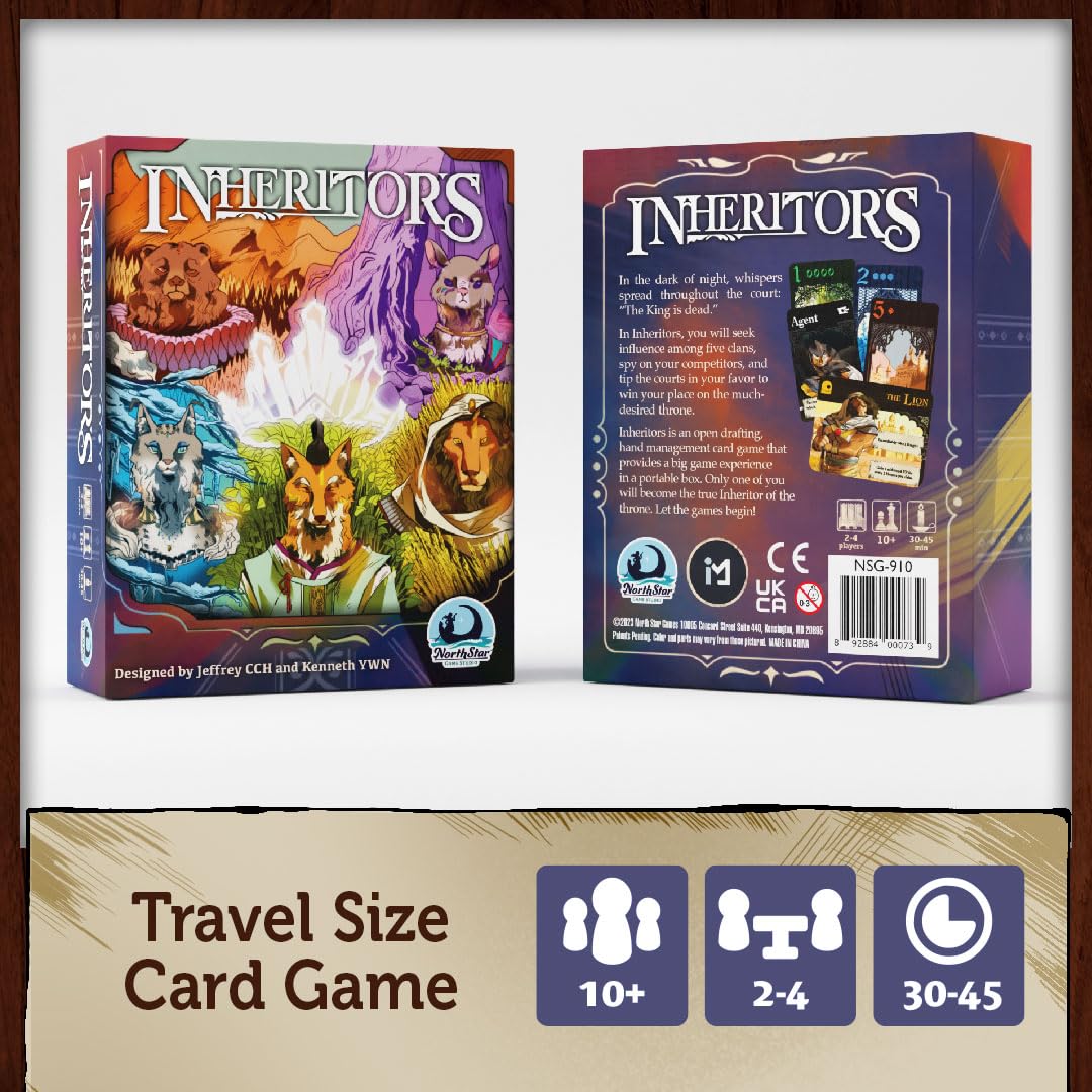 North Star Games Inheritors Board Game | Competitive Hand Management Card Game for Families and Adults | Claim the Throne | 2-4 Players | Age 10+ |