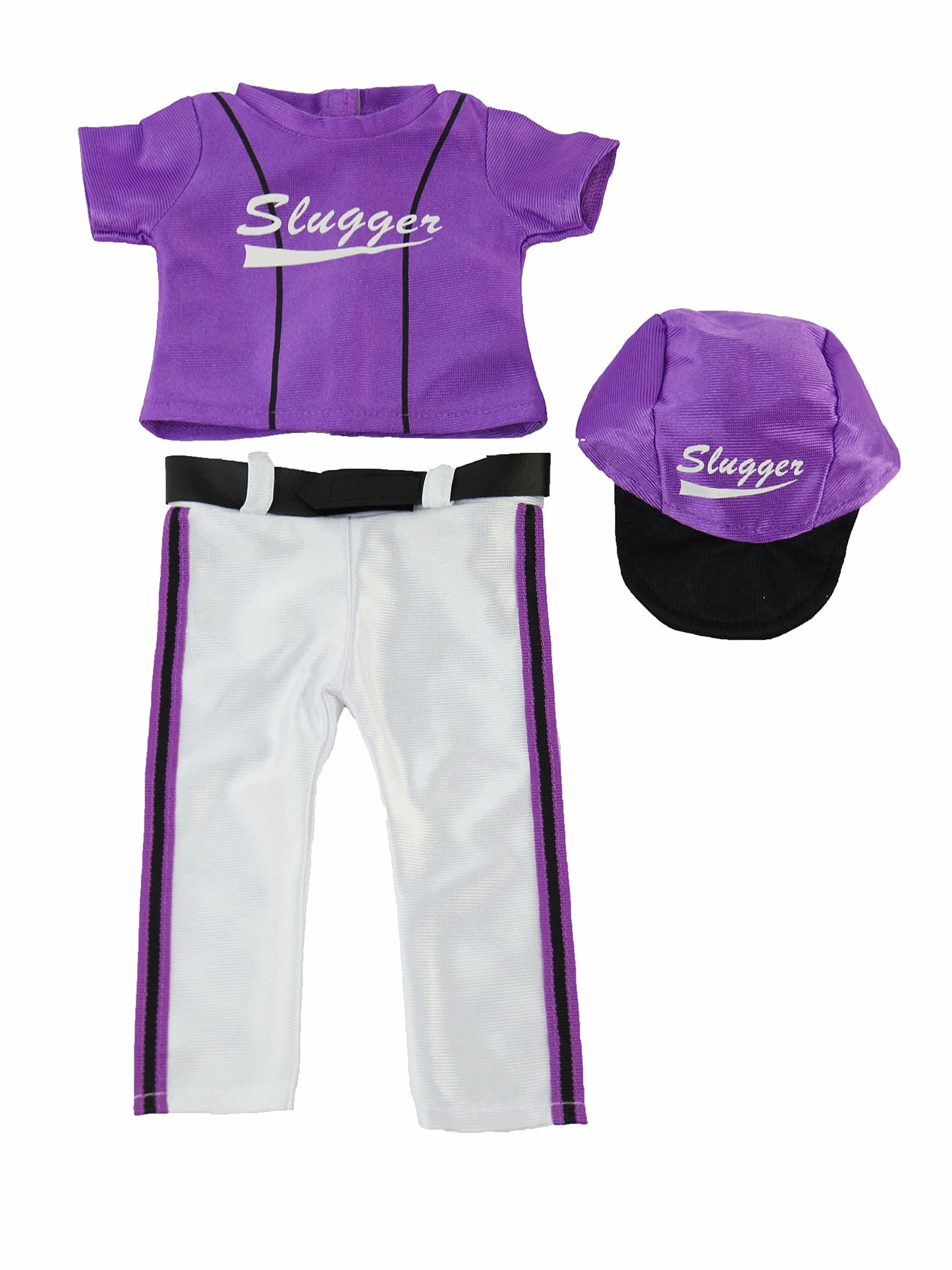 American Fashion World Purple Baseball Outfit for 18-Inch Dolls | Shoes and Accessories Included | Dolls Clothes | Fashions for Dolls for Popular