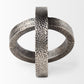 Mercana Rafiki Two Blackened Silver Hammered Finish Metal Conjoined Circles