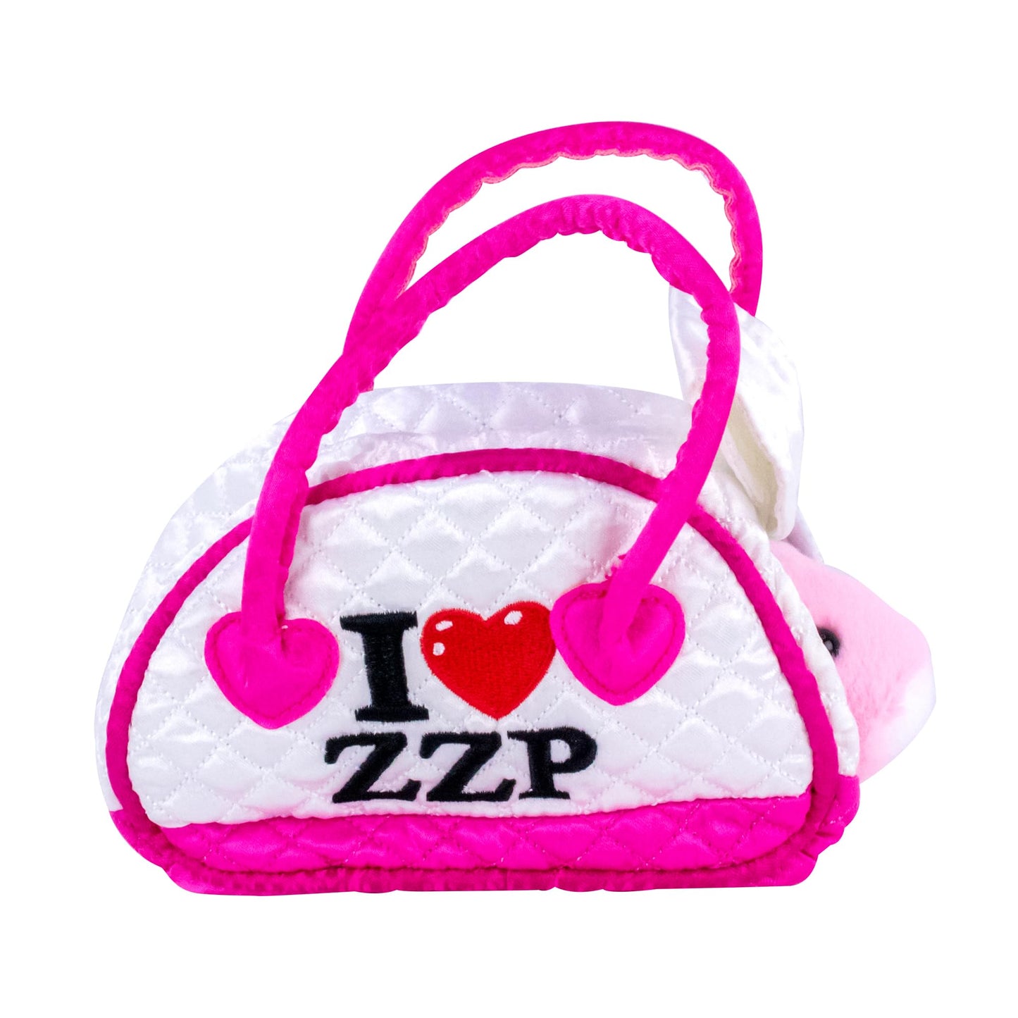 ZhuZhu City Hamster & Quilted Carrier - Jilly The Pink & White Interactive Hamster with 40+ Sounds & Movements - Take Your ZhuZhu Adventures Anywhere!