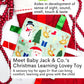Baby Jack & Co 8x8” Baby's First Christmas, Stocking Stuffer, Santa Gift, Rudolph Red Nose Lovey Tag Toy - Crinkle Toy for Developing 5 Senses