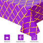 Lecpeting 2 Pcs Arabian Tablecloth Purple Gold Lattice Plastic Table Covers 87 x 51 Inches Arabian Nights Themed Party Decorations for Birthday Party