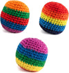 Fanwarmfit Hand Crocheted Footbags, Color Juggling Sacks, Durable Woven Kicking Toy for Adults Outdoor Training Beach Camping Portable Set (Three