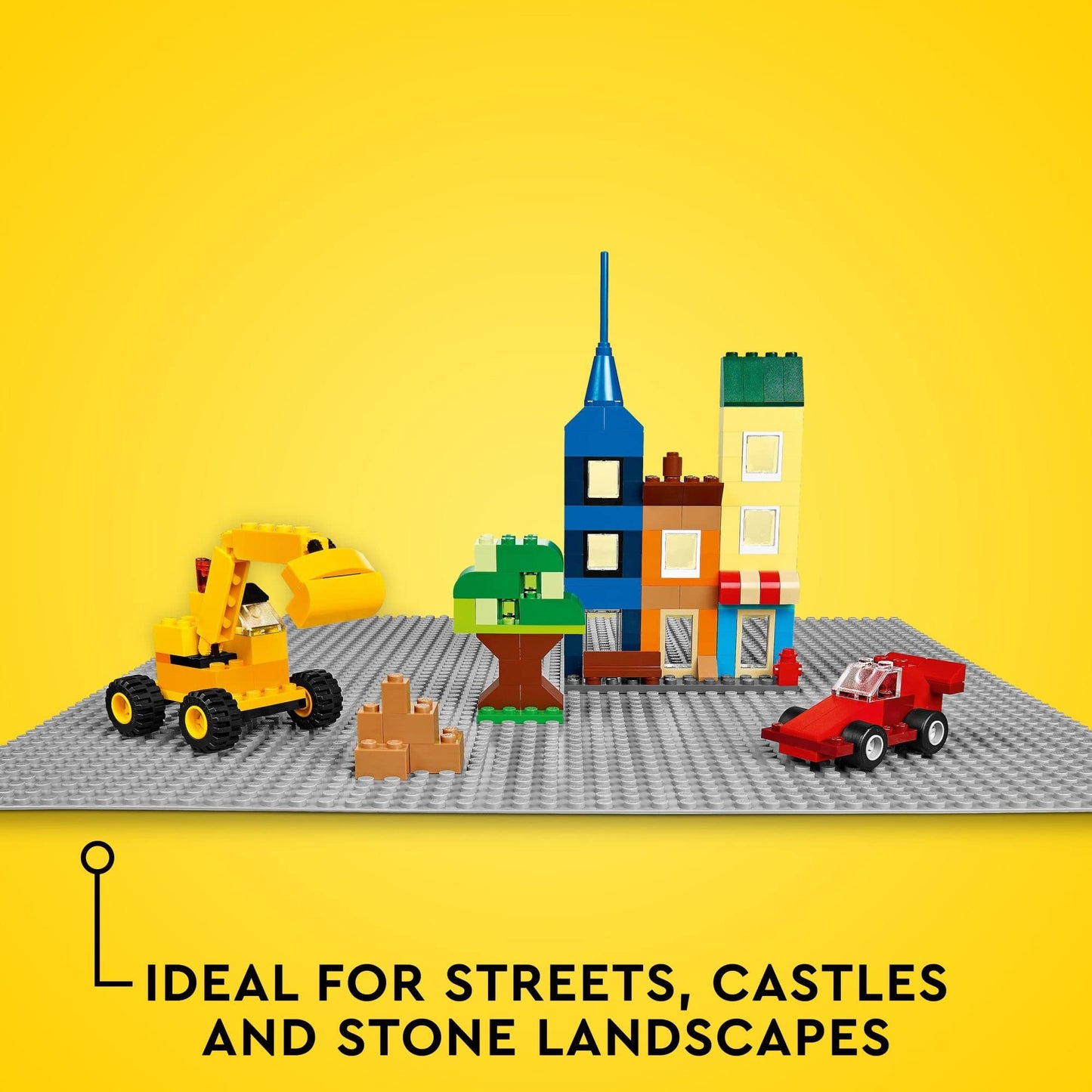 LEGO Classic Gray Baseplate Square 48x48 Stud Foundation to Build, Play, and Display Brick Creations, Great for City Streets, Castle, and Mountain