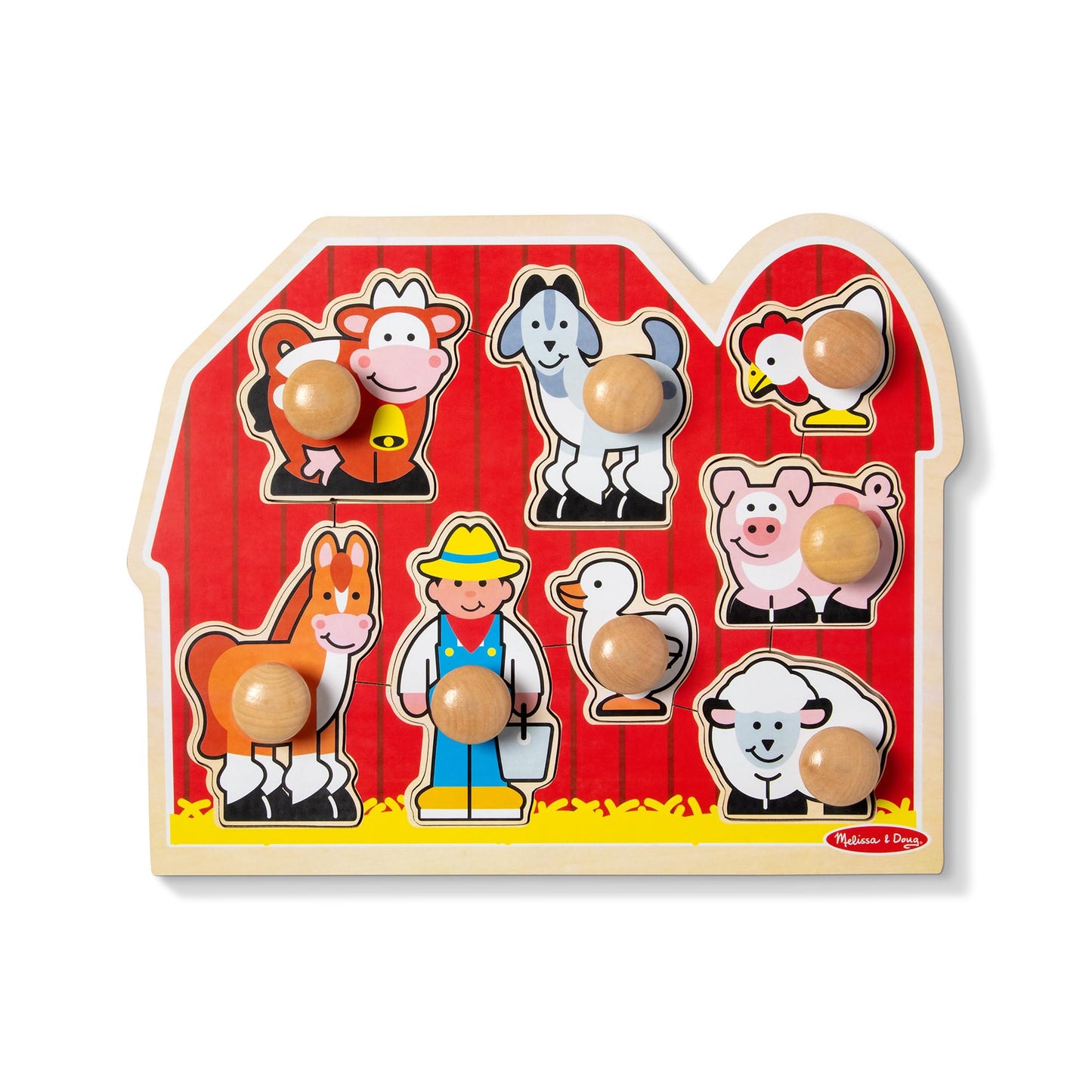 Melissa & Doug Farm Animals Jumbo Knob Wooden Peg Puzzle