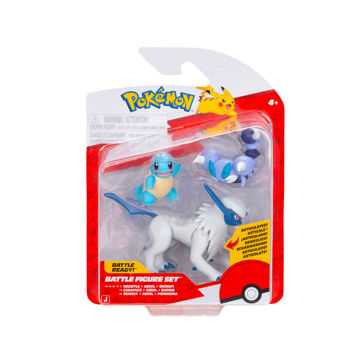 Pokémon PKW4096 Battle Figure Set - Schiggy Skorupi, Absol, Official Figure Set