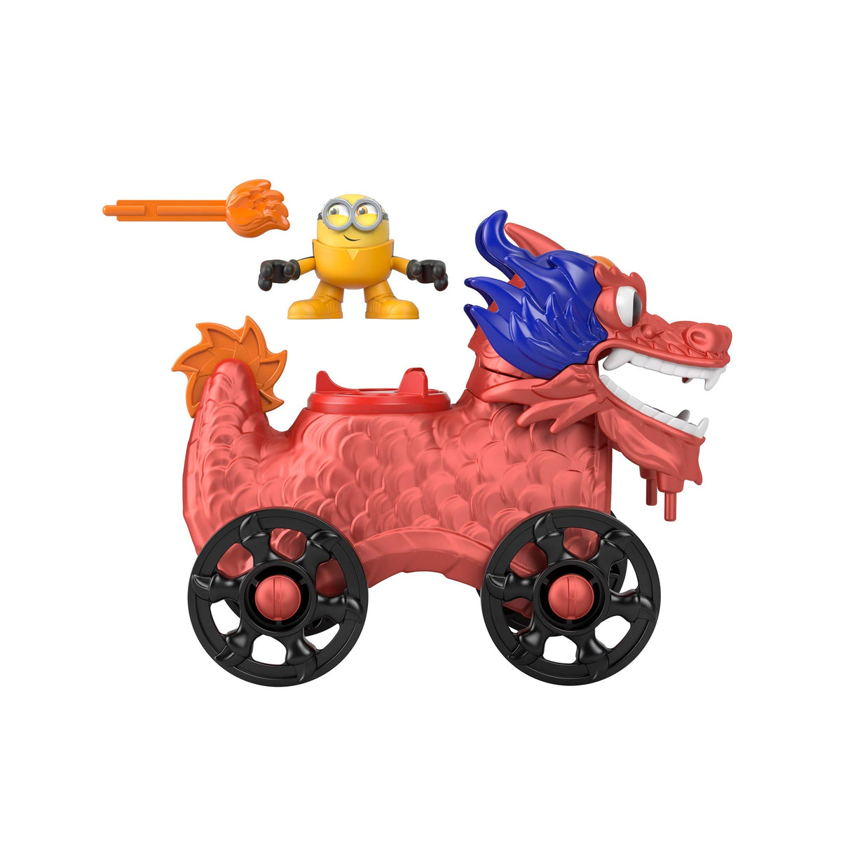 Fisher-Price Imaginext Minions Dragon Disguise Push-Along Dragon Vehicle with Minion Figure for Preschool Kids Ages 3-8 Years