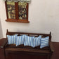 BESTLEE 1:12 Dollhouse Miniature Living Room Graden Wooden Couch Bench and 4 Pcs Cushions