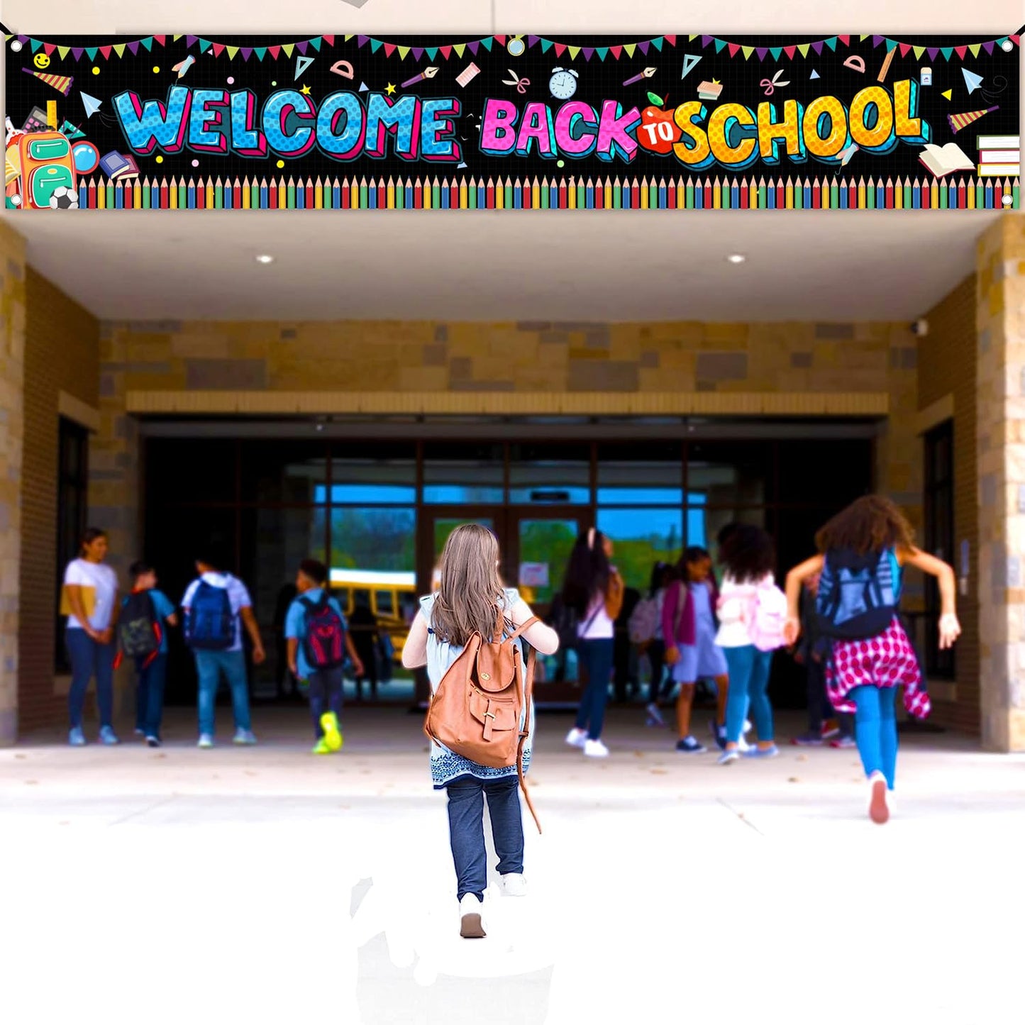 Large Welcome Back to School Banner 120x20 Inch, Back To School Decorations Back To School Yard Signs, First Day of School Banner Decorations
