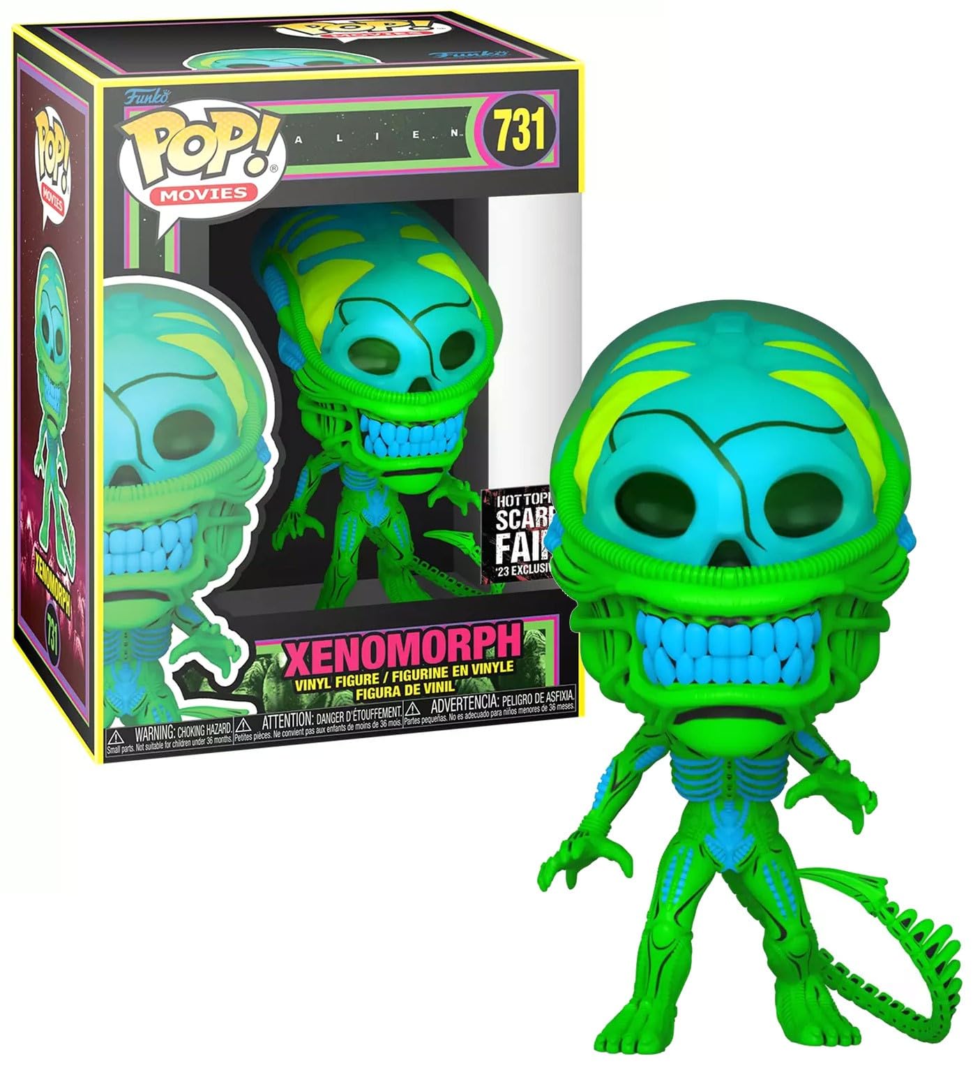 Funko Pop Alien Xenomorph (1979) Blacklight #731 Pop Exclusive Edition