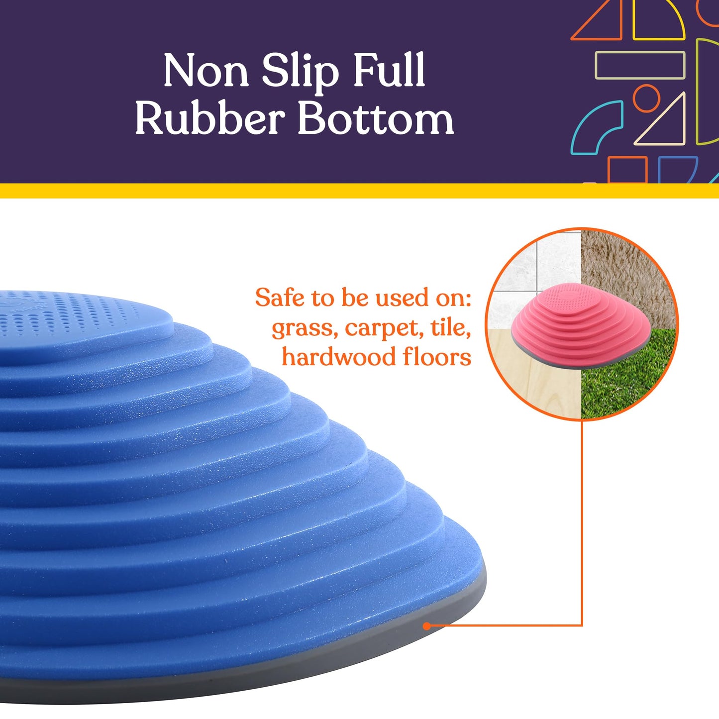 Special Supplies Stepping Stones for Kids Indoor and Outdoor Balance Blocks Promote Coordination, Balance, Strength Child Safe Rubber, Non-Slip Edging