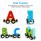 Wondertoys 27 PCS Wooden Alphabet Train Toy Wooden Magnetic Alphabet ABC Train Set