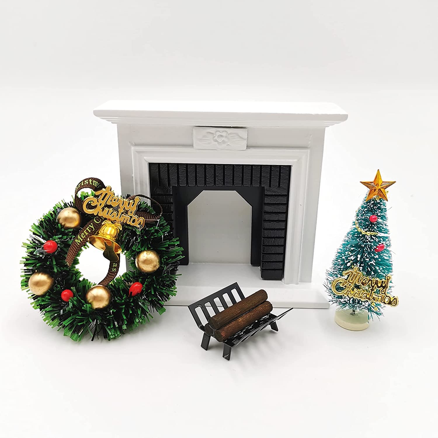 SXFSE 1:12 Dollhouse Miniature BBQ Grill Oven Model, Roasting Cart Firewood Rack Holder Cooking Tool Kitchen Accessories