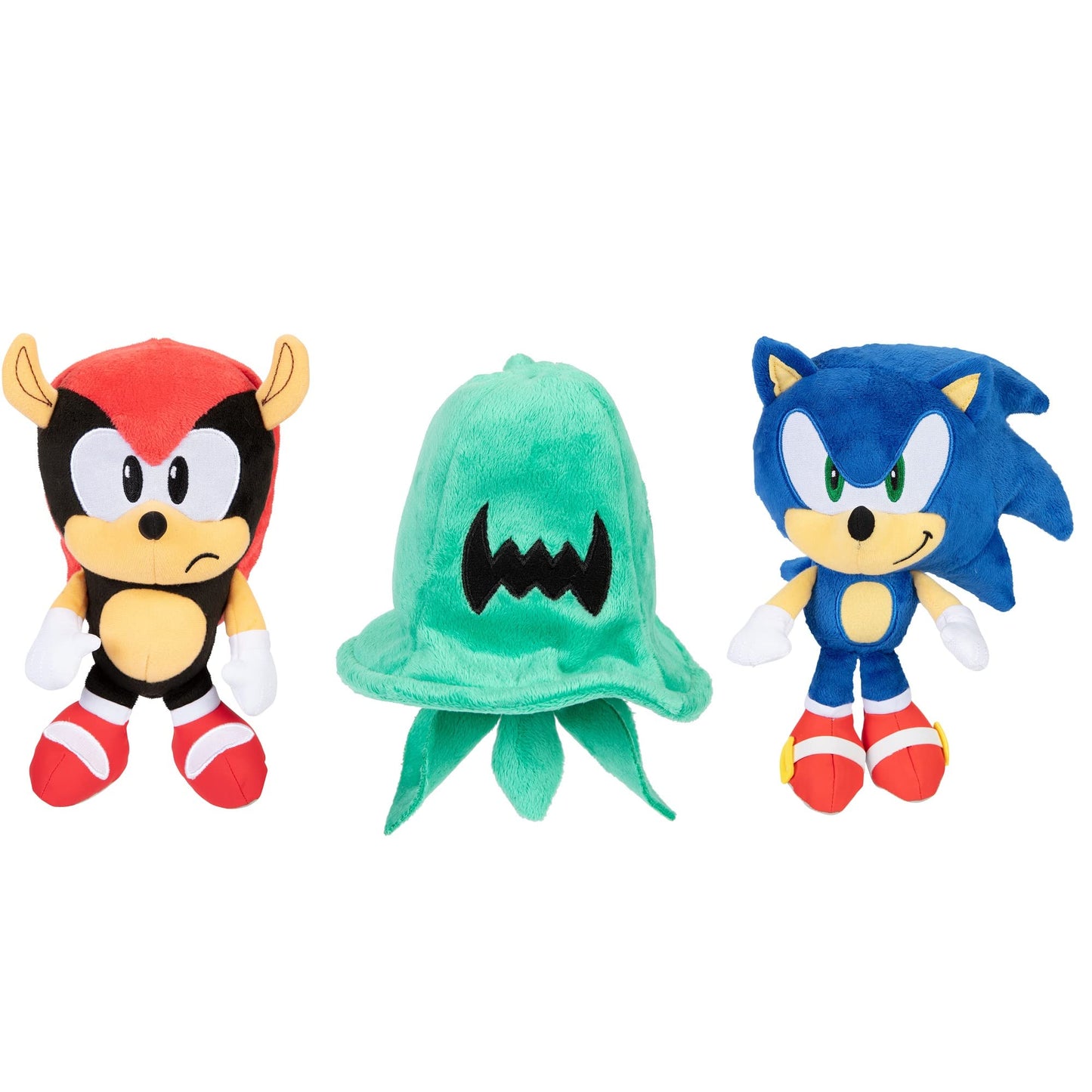 JAKKS Pacific Sonic The Hedgehog 9-Inch Plush Classic Collectible Sonic, Mighty & Jade Wisp 3-Pack