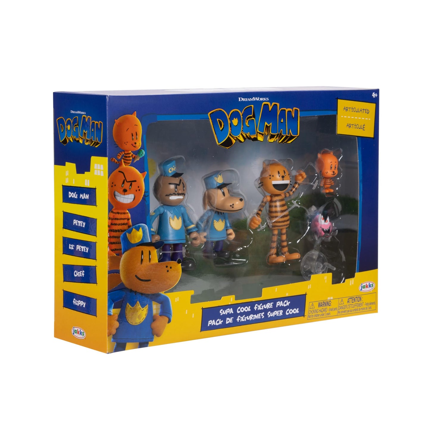JAKKS Pacific Dog Man Movie Action Figures Multipack Set, Includes 2.5 Inch Scale Figures - Inspired by the Dog Man Movie Toys, Lil Petey, Petey