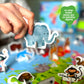 Dinomini Giant World Map Puzzle for Kids - with Interactive Standing Figures - Floor Puzzles for Kids Ages 3-5 - Preschool Learning Activities