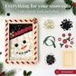 Buttons Galore & More Winter Snowman DIY Button Art Frame Kit, Natural Wood with Black White Buttons, 5x7 Inches, Holiday Wall Decor, Ages 6+