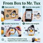 Bubbly Crochet Mr. Tux the Penguin Crochet Kit for Beginners - DIY Penguin Plush with Customizable Eyes & Hat, Step-by-Step Video Tutorials
