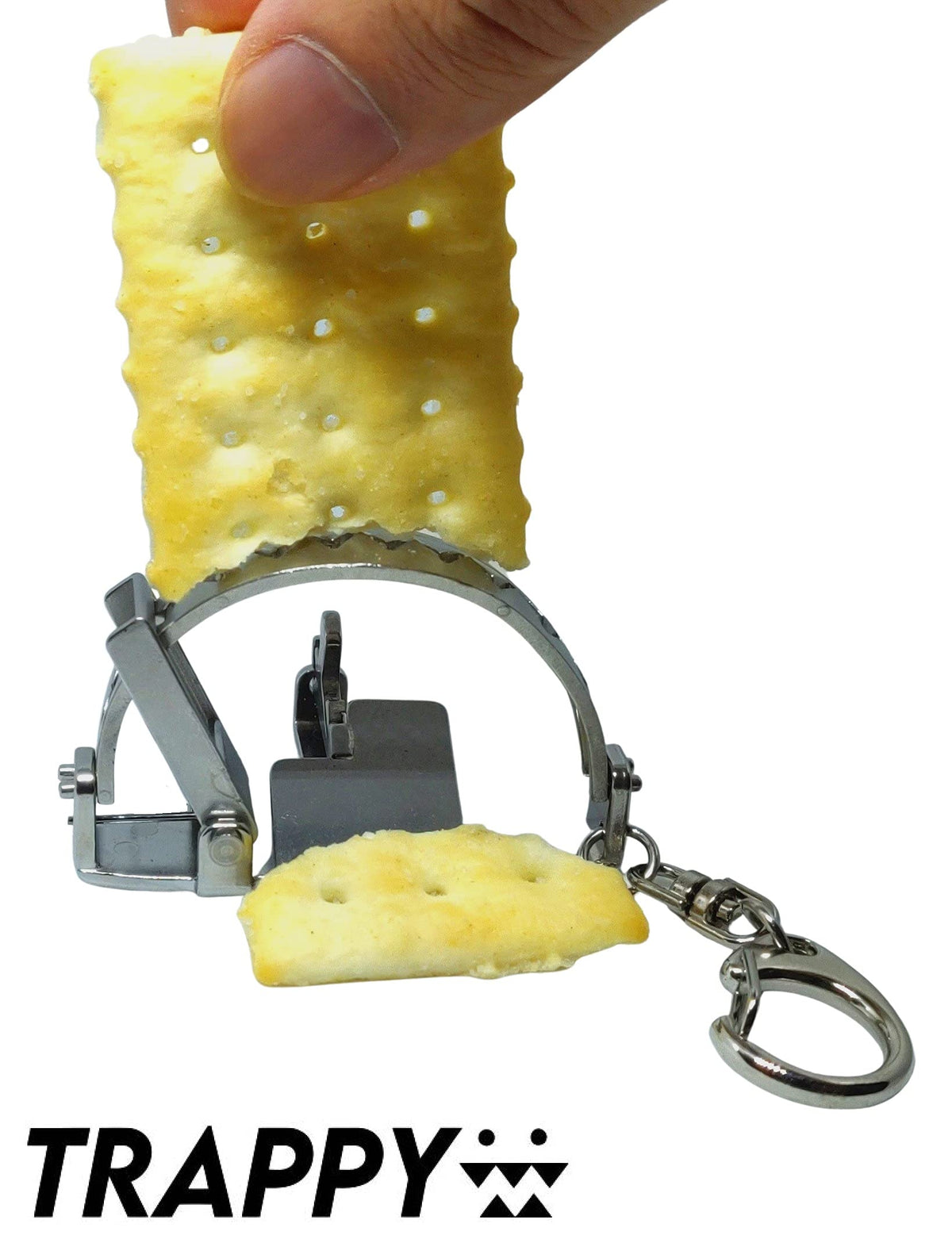 Trappy - The Original MINI Bear Trap Keychain That Works - Silver,1 Pack