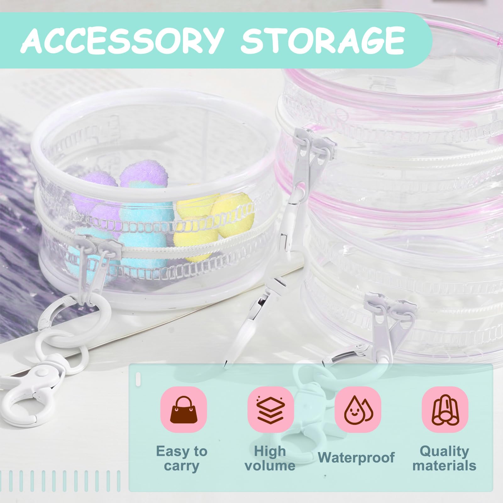 GTILE 4 PCS Clear Figure Display Bag Blind Box Lipsticks Keychain Case