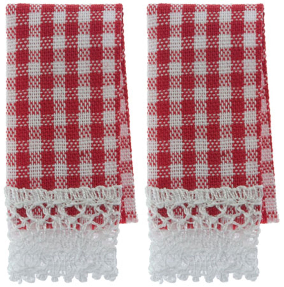 Dolls House Red Gingham Tea Towels Miniature Kitchen Cafe Accessory