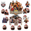 25pcs Wrestling Cake Decorations with 1pcs Cake Topper, 24pcs Cupcake Toppers for Wrestling Birthday Party Supplies