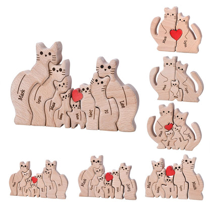 MissNaNa Personalized Family Name Puzzle Custom Wooden Bear Puzzles