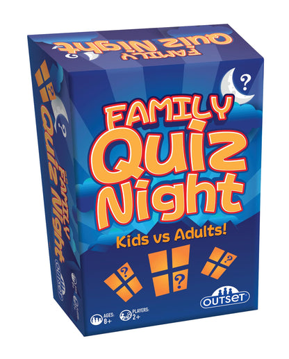 Outset Media Family Quiz Night - Kids vs Adults - Over 200 Cards for 2 or More Players Ages 8 and up