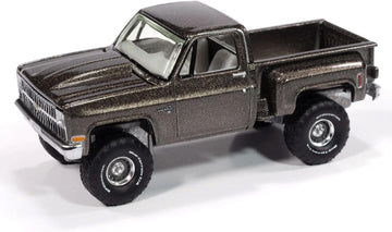 1981 Stepside Pickup Truck Graystone Metallic Muscle Trucks Series 1/64 Diecast Model Car by Auto World 64452-AWSP179B