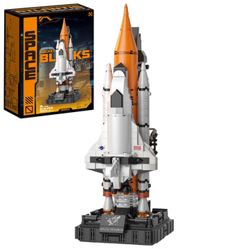 APENGBAOL Space Shuttle Building Blocks Set, 616 Pieces Mini Rocket Model Kit with Launch Pad, Space Program Collectible Display, STEM Inspired