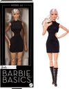 Barbie Basics Model 02 Collector Doll with Blonde Hair, Black Mini Dress & Gladiator Boots, Universal-fit Fashions, Posable Body & Swappable Doll Head
