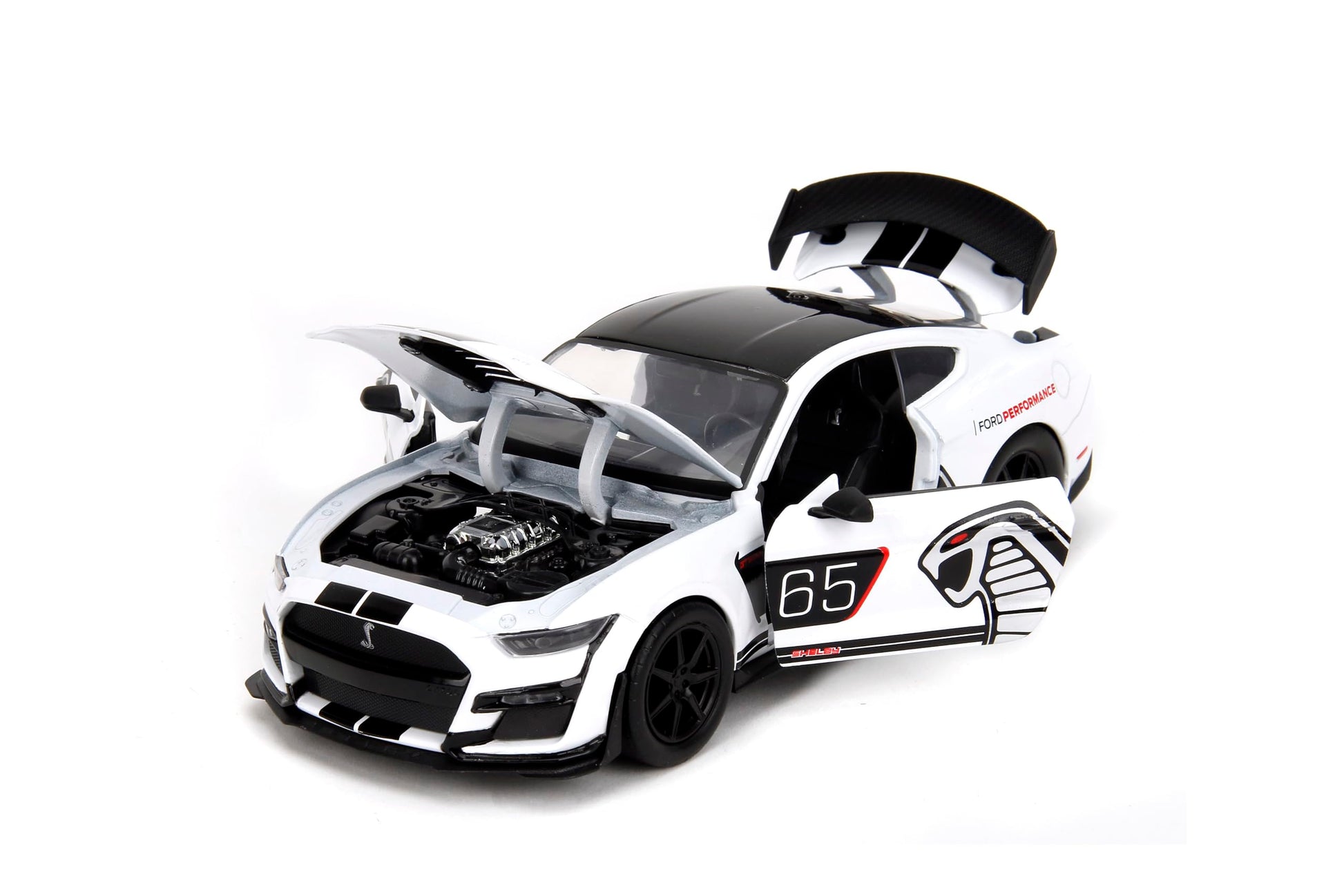 Jada Bigtime Muscle 1:24 2020 Ford Mustang Shelby GT500 Die-Cast Car, Toys for Kids and Adults(White)