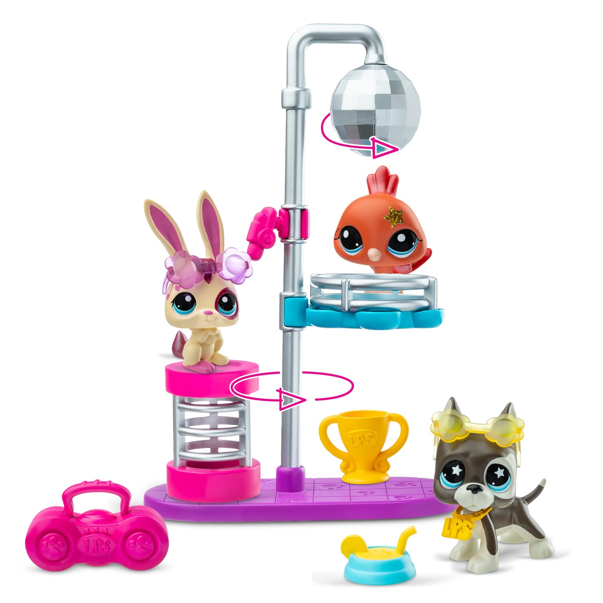Littlest Pet Shop - Disco Nights Play Pack, Gen 7 Authentic LPS Bobble Head Toy Figure, Collectible Toy Animal, Ages 4+ - Amazon Exclusive