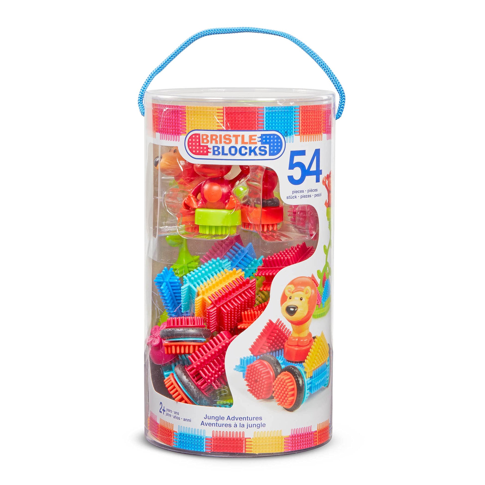 Battat - Bristle Blocks - STEM Interlocking Building Blocks - 54 Pieces Playset - Reusable Storage Bucket - Developmental Toys for Toddlers & Kids