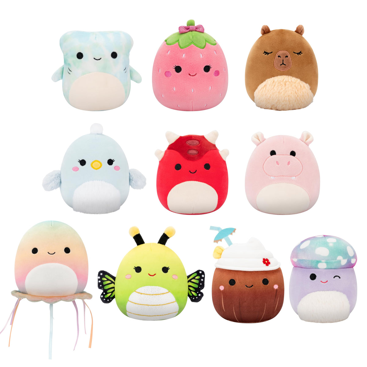 Squishmallows Original 5in 10-Pack - Official Jazwares Plush (Little)