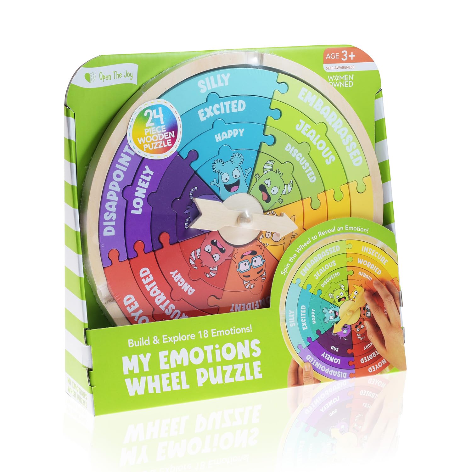 Open The Joy My Emotions Wheel: Emotional Intelligence, Mindfulness, and Learning Toy for Kids Ages 3 and Up